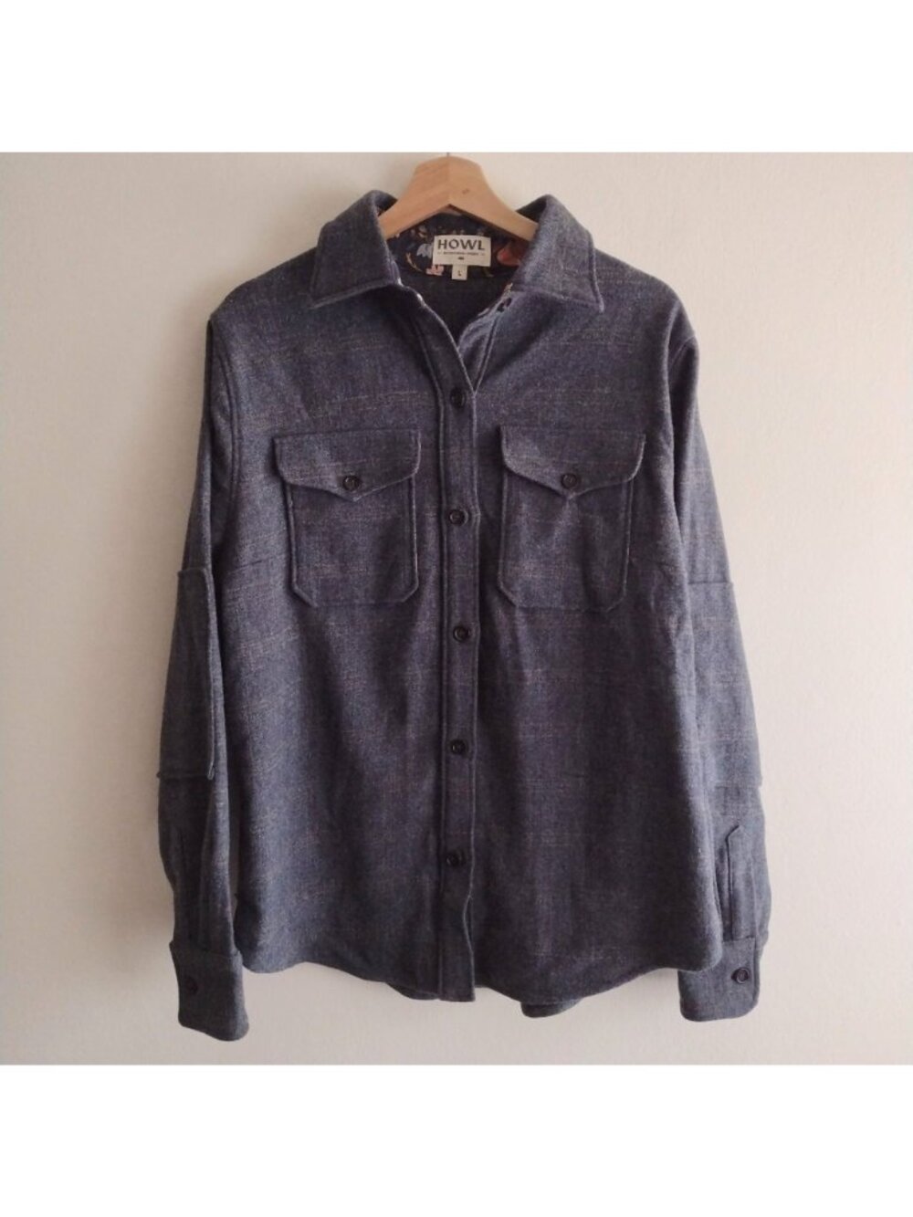 Howl Good Womens Superior Wool Shirt L Gray Plaid Outdoor Farm Button Front - Picture 11 of 11